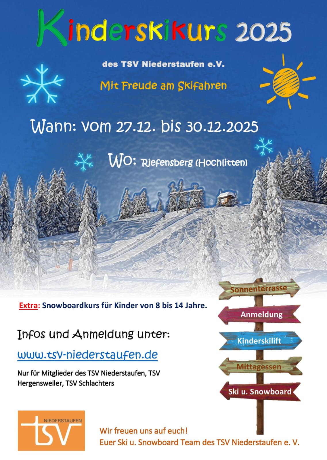 Flyer Skikurs Kinder 2025